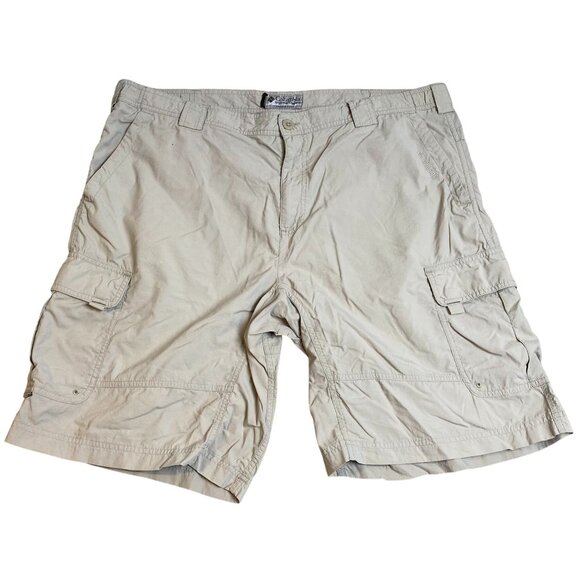 Columbia Men's Cargo Shorts XL Khaki Nylon Outdoor Wear Durable & Comfortable - Picture 1 of 9